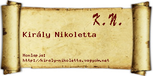 Király Nikoletta névjegykártya
