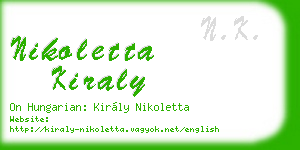 nikoletta kiraly business card